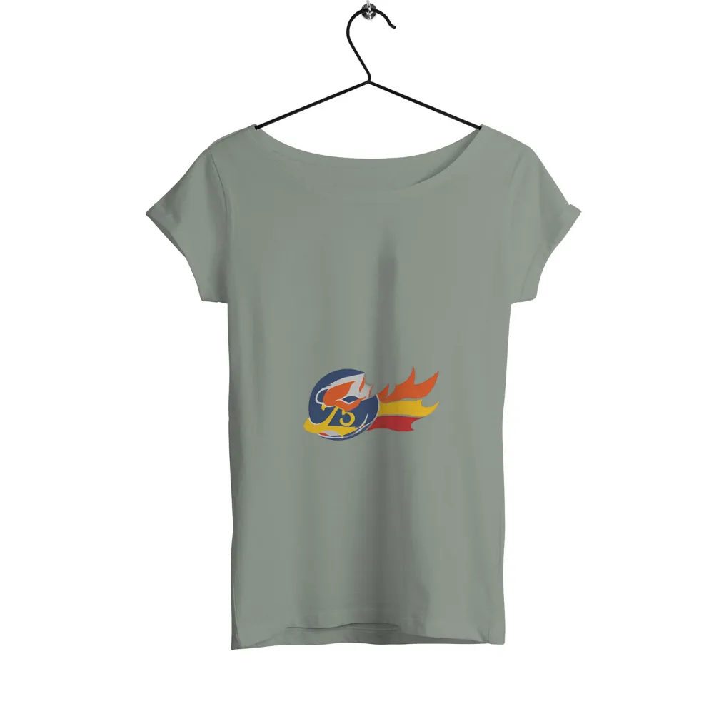 Custom Tee Shirts: Vintage Aviation Helmet with Flame - Explore the Skies|nostalgia t shirts online