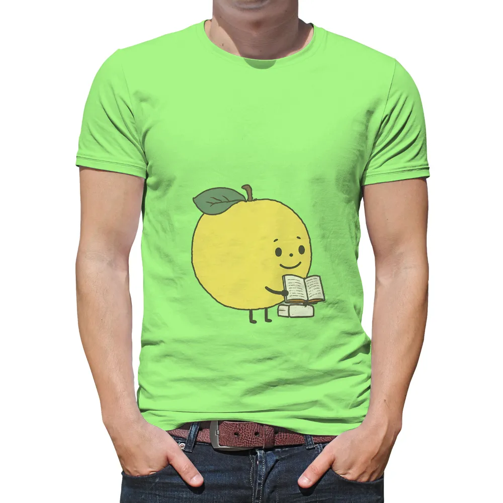 Graphic Tees: Lemmy the Lemon - A Whimsical Tribute to Reading|t shirt painting on nature