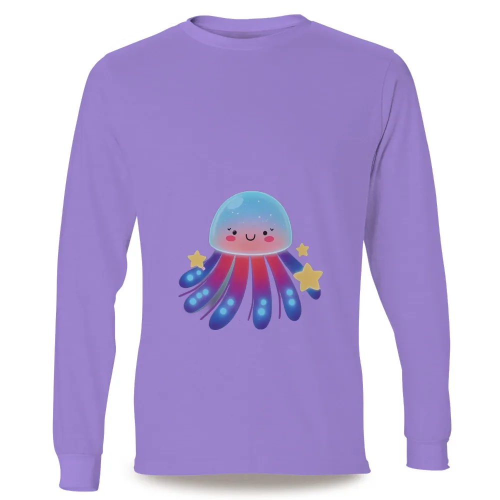 T-Shirts Design: Whimsical Jellyfish with Stars|space fruity records shirt