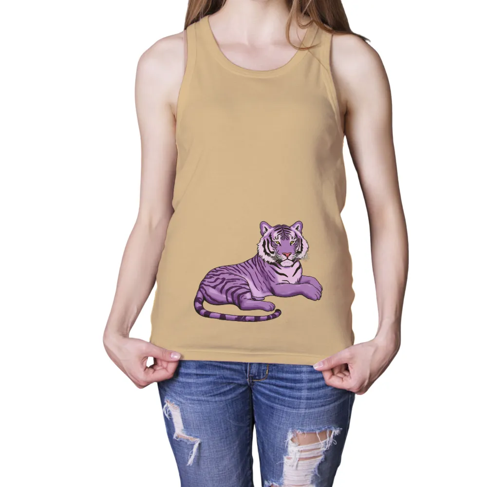 Tee Shirts Printed: Purple Tiger - Strength and Resilience|club giv mythology summer shirt