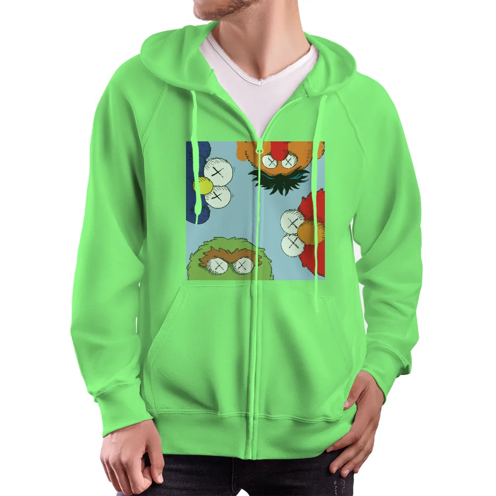 TShirt Design: Whimsical Characters in a Colorful World|cartoon characters t shirts online