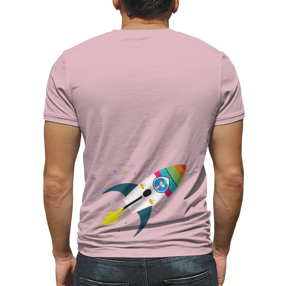 T-Shirts Design: Zara's Dream Rocket - Explore the Universe|bucky's space shirt