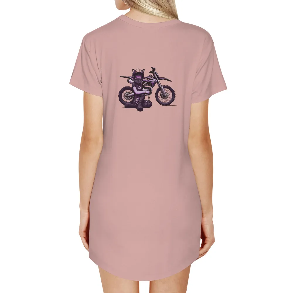 Customized Tee Shirts: Adventure Catgirl on a Dirt Bike|skeleton shirts dbd