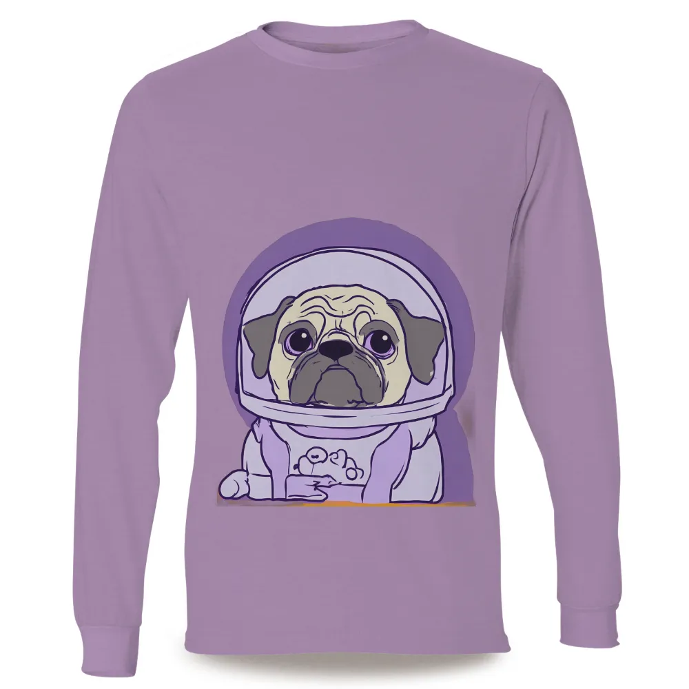 Tee Shirt Printing: Whimsical Pug Astronaut - Explore Space with Wonder|jordan space cat shirt