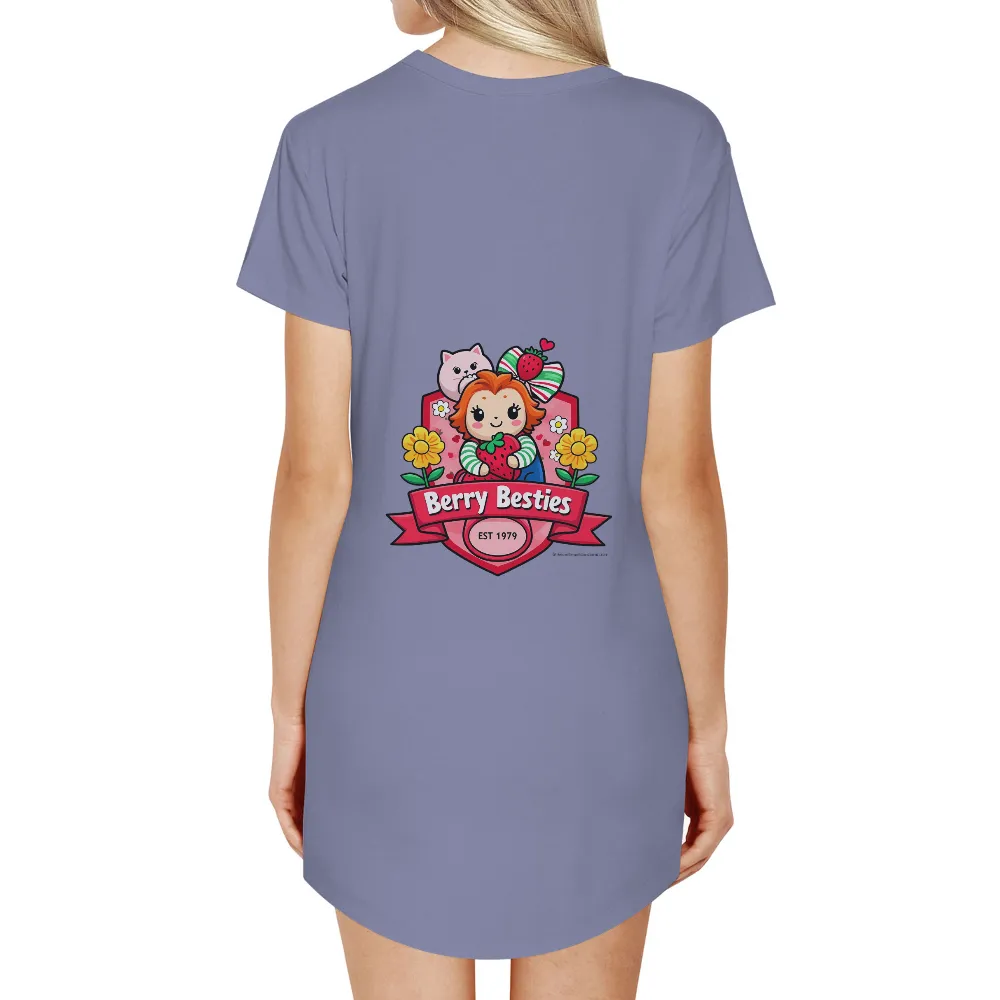 Graphic Tees: Berry Besties - Whimsical Vintage Design| Banner reading 'Berry Besties EST 1979'