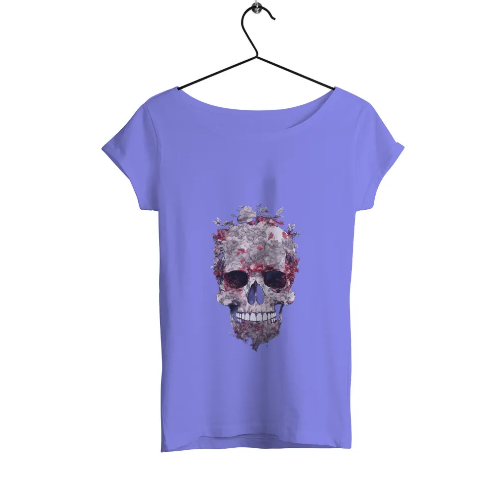 Customized Tee Shirts: Floral Skull - Artistic Life Cycle|vintage claude monet shirt