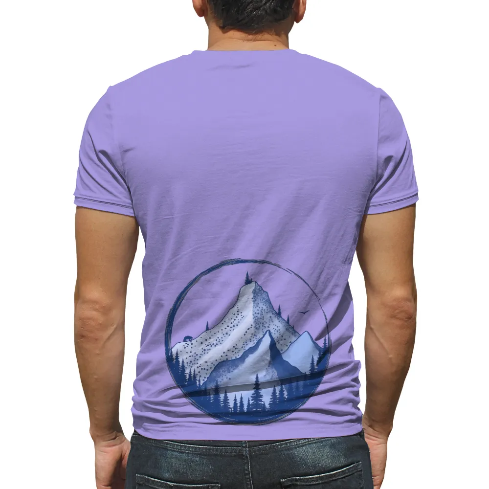 Graphic Tees: Mountain Majesty - Nature's Tranquility and Freedom|rain snow t shirt