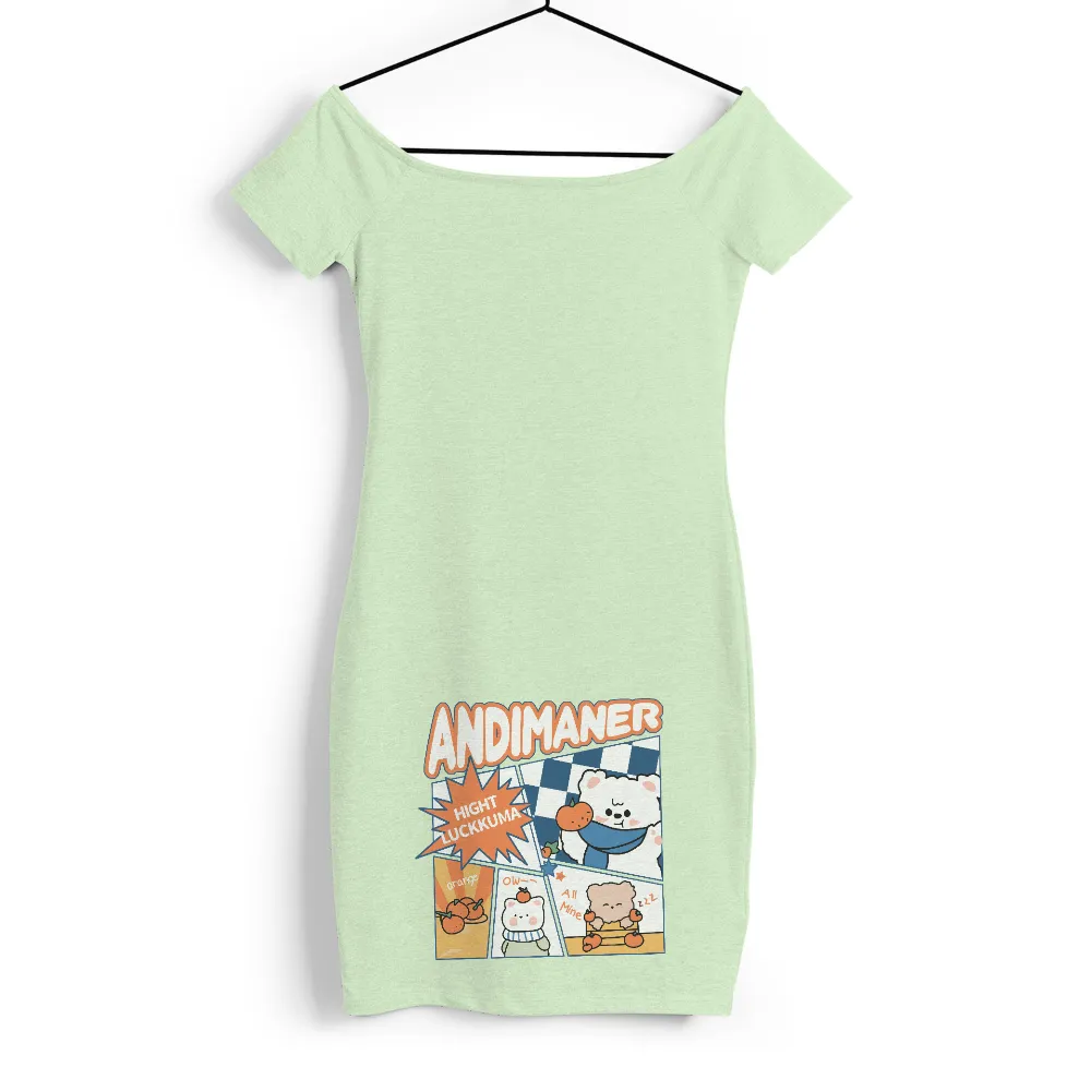 Tee Shirt Printing: Hight Luckkuma - Adorable Bear with Oranges|cute spring t shirts