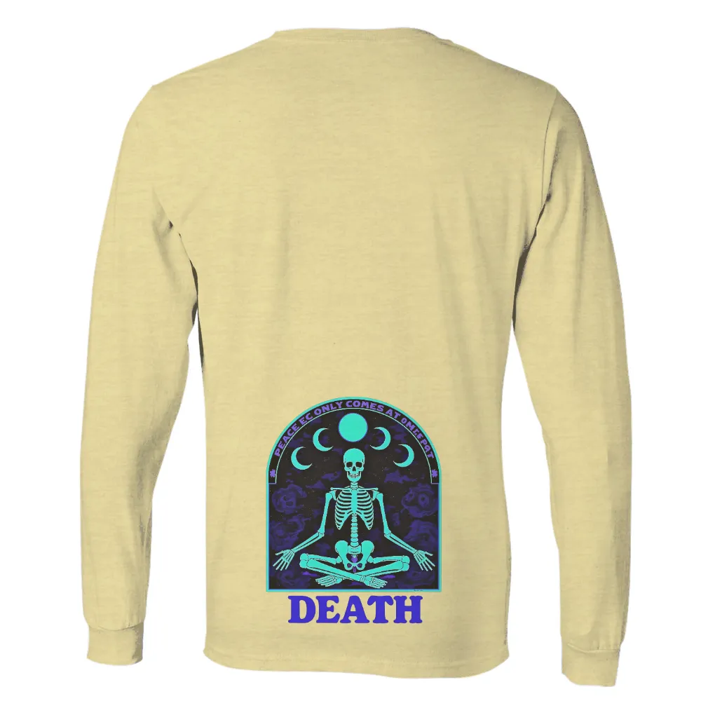 Shirts Graphic Tees: Skeleton Meditation - Peace Comes at Death|blue jays barrio t shirt