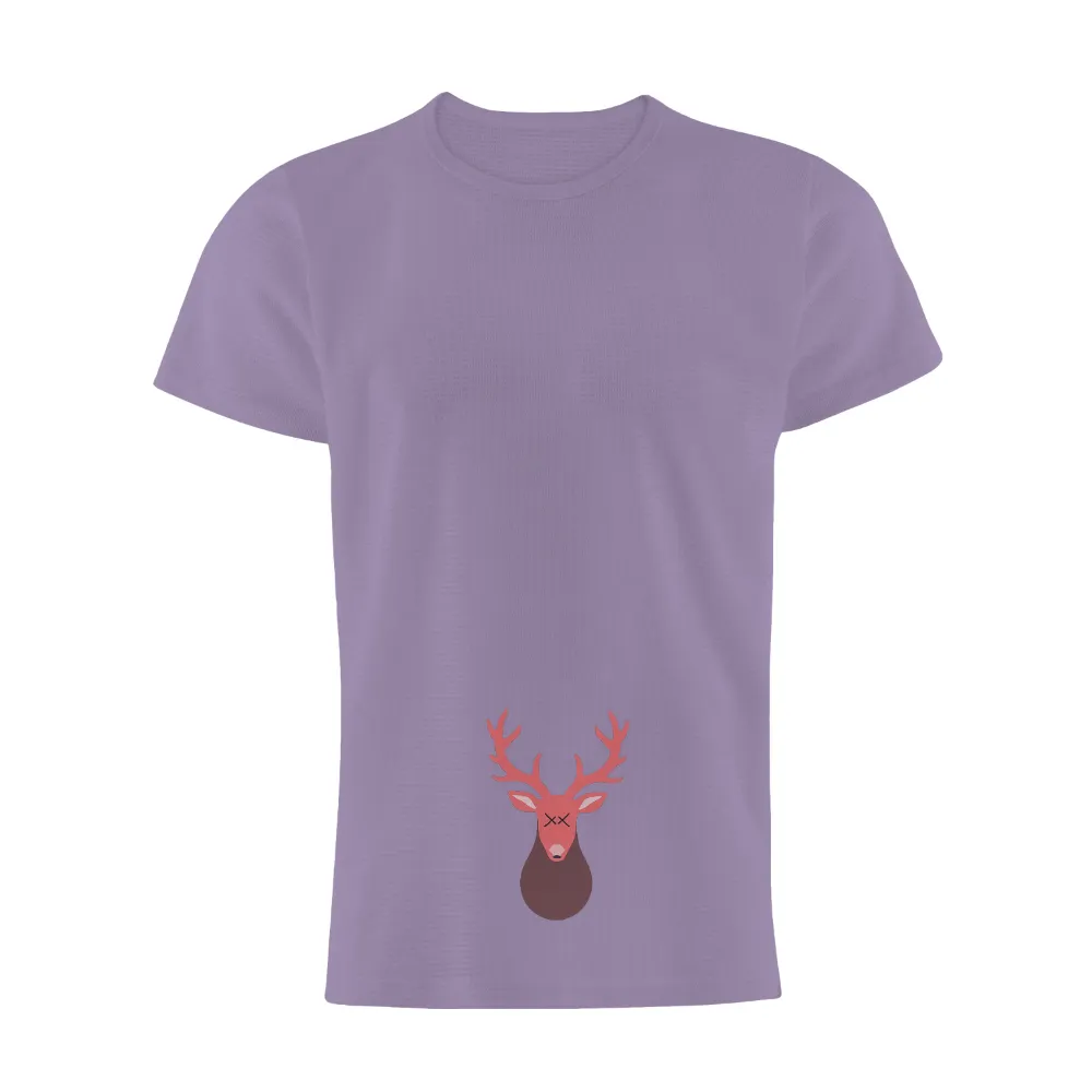 Tee Shirts Printed: Dreamlike Deer in Coral Gradient|reign forest fronds camp shirt