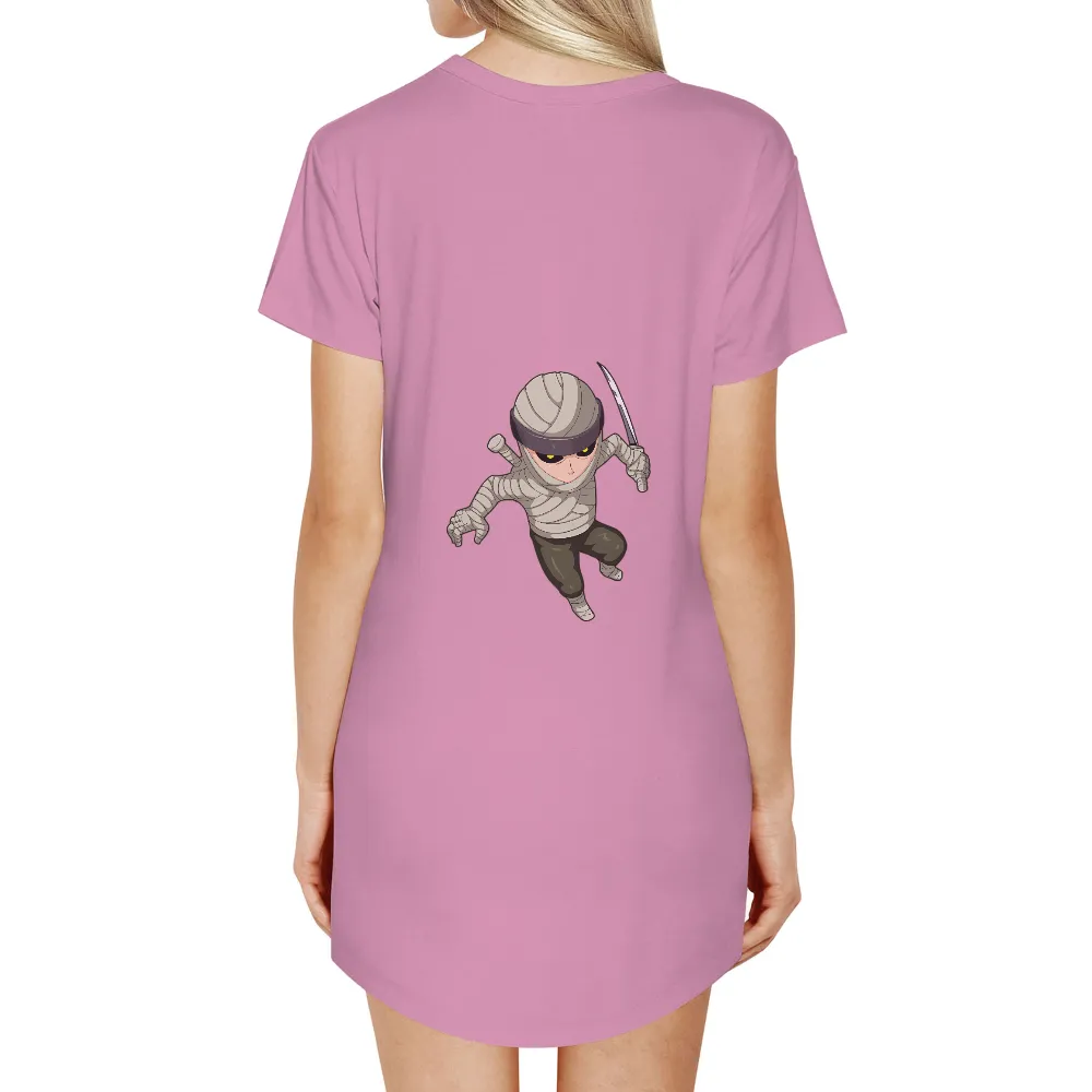 Shirts Graphic Tees: Mummy Warrior with Yellow Eyes|mummy is my valentine t shirt