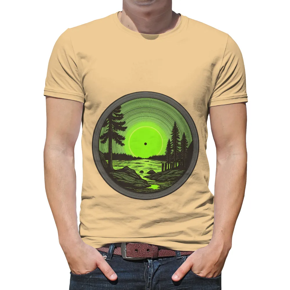 T-Shirts Custom: Nature's Tranquility - Sunset Over Lake|red and black graphic tee hot topic