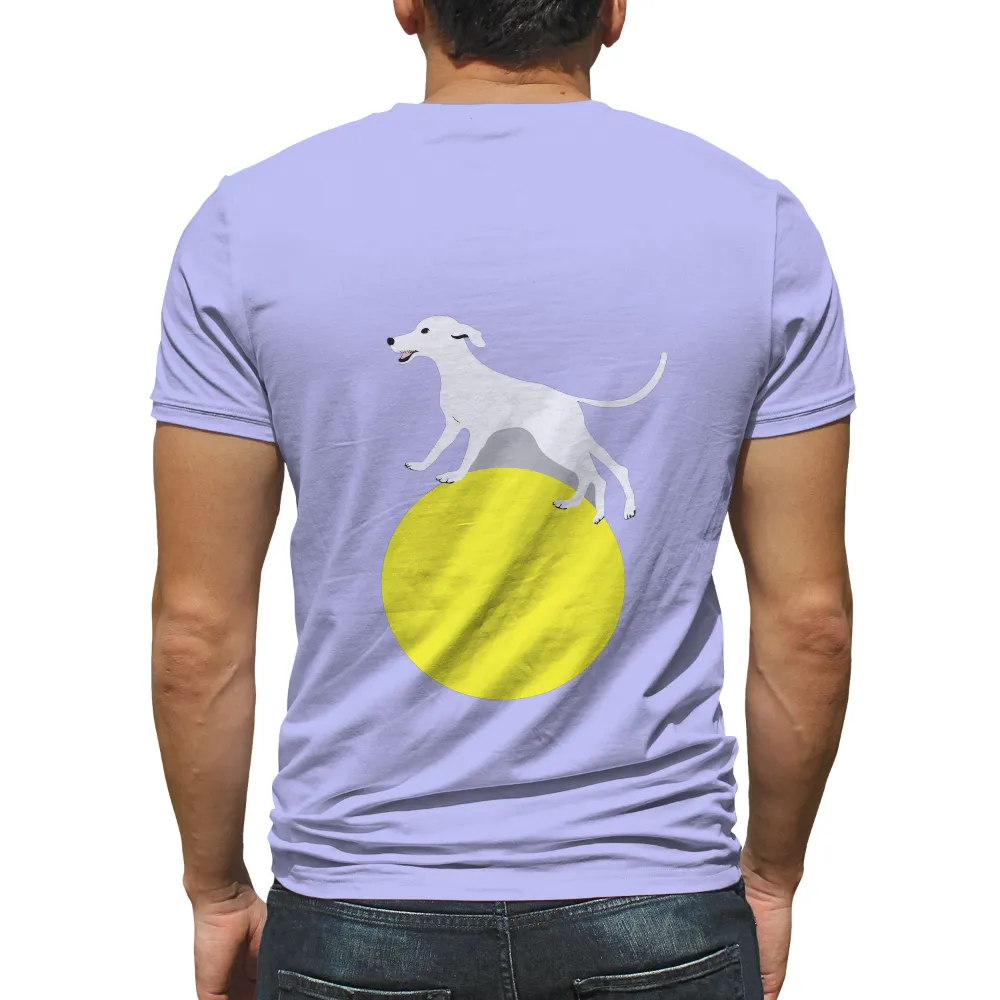 Custom Tee Shirts: Luna's Joyful Adventure - Playful Dog on Yellow Ball|enes kanter freedom shirt