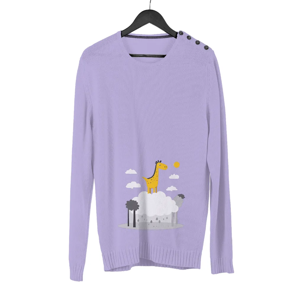 Tee Shirts Printed: Giraffe Floating in the Clouds - Adventure and Joy|banksy joy millward