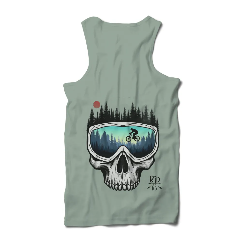 T-Shirts Custom: Mountain Biking Adventure on Skull Design|Skull with ski goggles