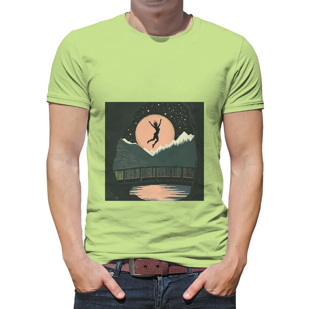 T-Shirts Custom: Embrace Freedom with Elara's Leap Under the Moon|blue moon long sleeve t shirt