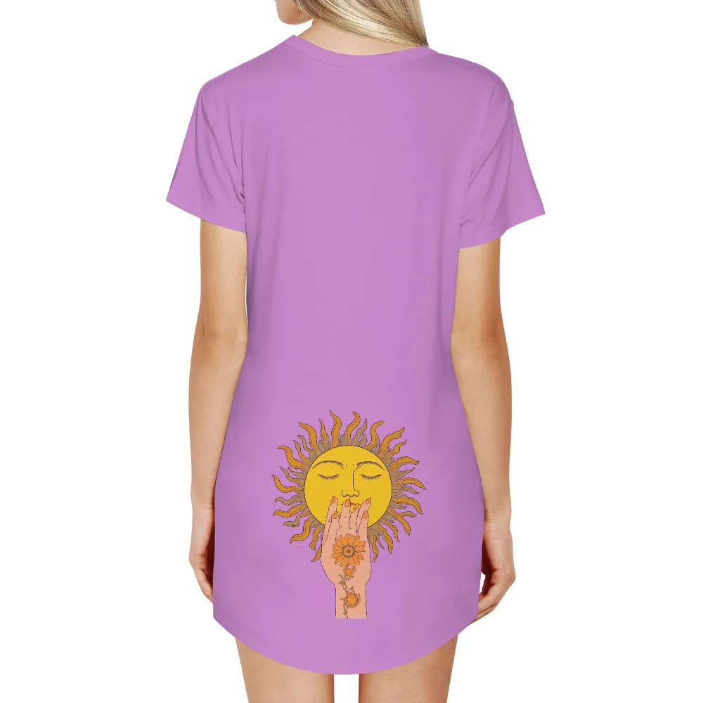 T-Shirts Pattern: Sunflower Hand Touching Serene Sun|dunk sun club shirt