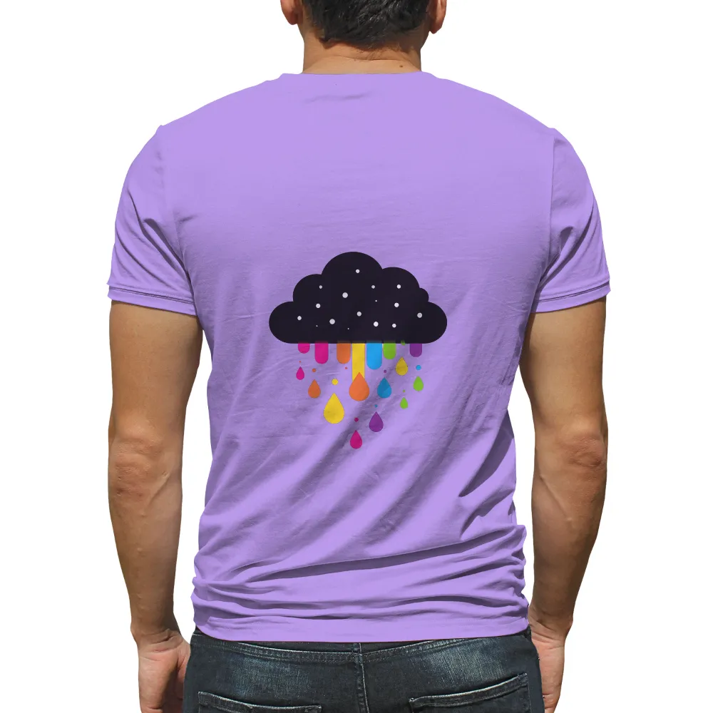 Hopeful Rainbow Cloud Design: Embrace Positivity Through Art|rainbow pocket tee