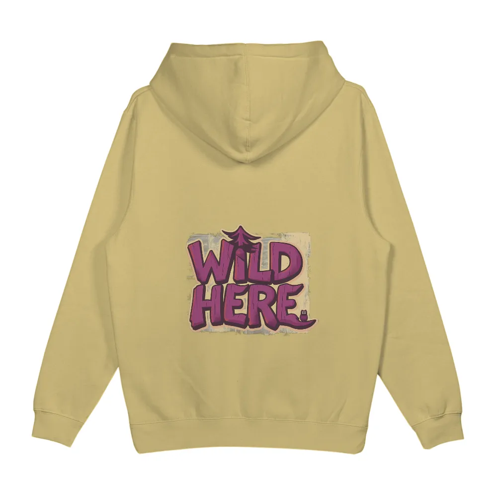 Custom T-Shirt Printing: Wild Here - Nature's Guardian|cartoon bear print colorblock oversized tee