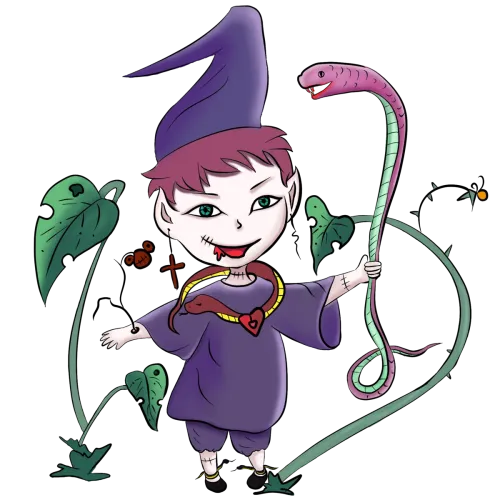 Customized Tee Shirts: Whimsical Witch Adventure with Serpent