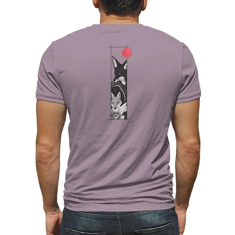 Shirts Graphic Tees: Foxes in Harmony - Artistic Design|graffiti nature