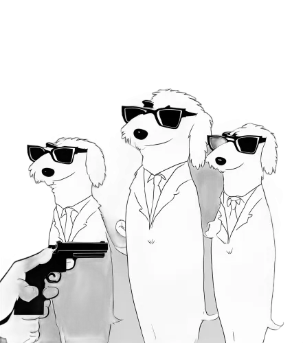 Tee Shirt Printing: Cool Dogs in White Suits - Funny & Quotes