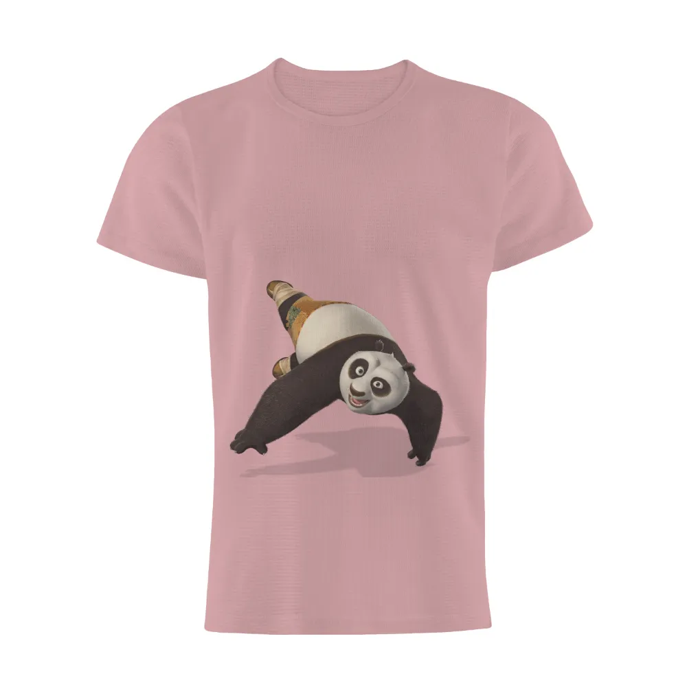 Kung Fu Panda T-Shirt Printing: Po's Leap of Joy|grey shirt cartoon