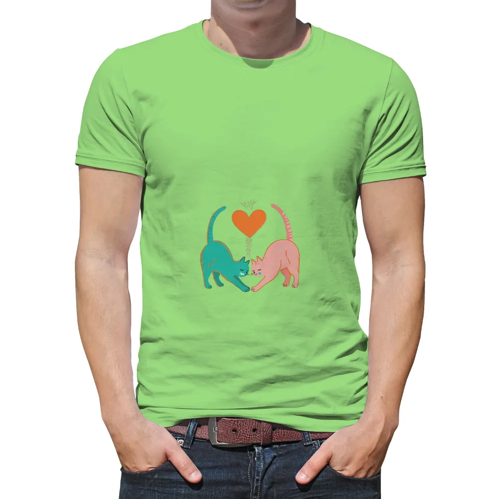 TShirt Design: Cats in Love - Heart-Shaped Tree|pink army fatigue shirts