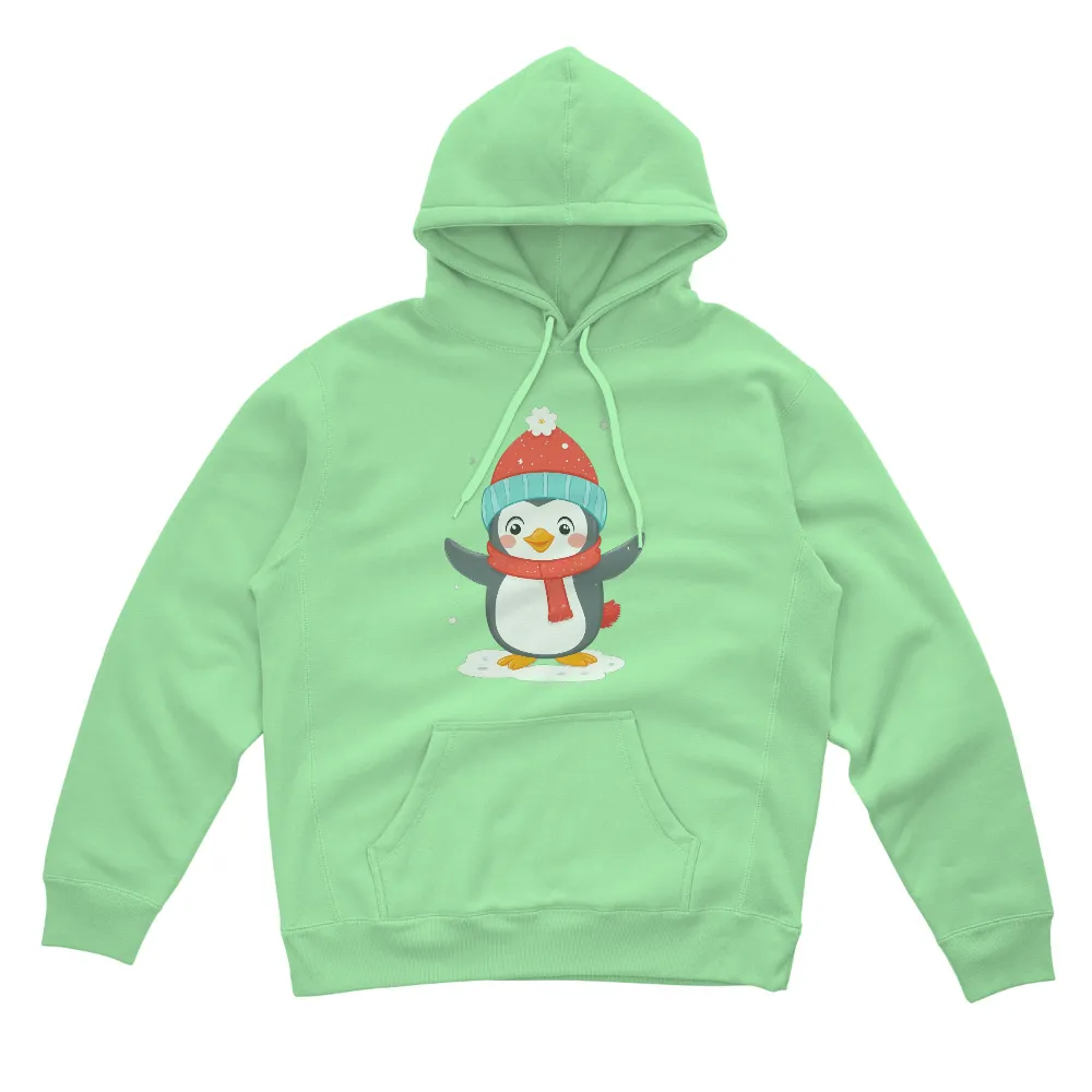 T-Shirt Printing: Winter Penguin - Warm Holiday Spirit|winter is coming men's t shirt