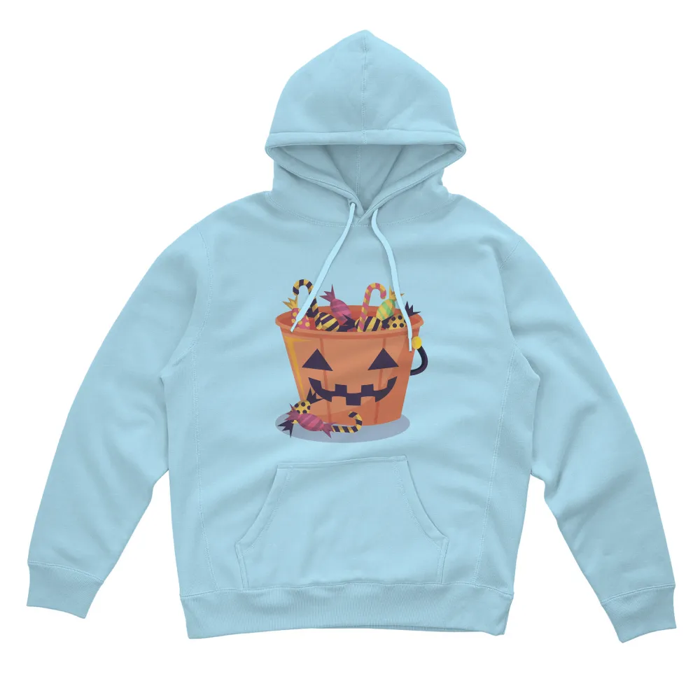 T-Shirts Custom: Halloween Pumpkin Bucket Candy Festive Design|bleached halloween shirts dollar tree