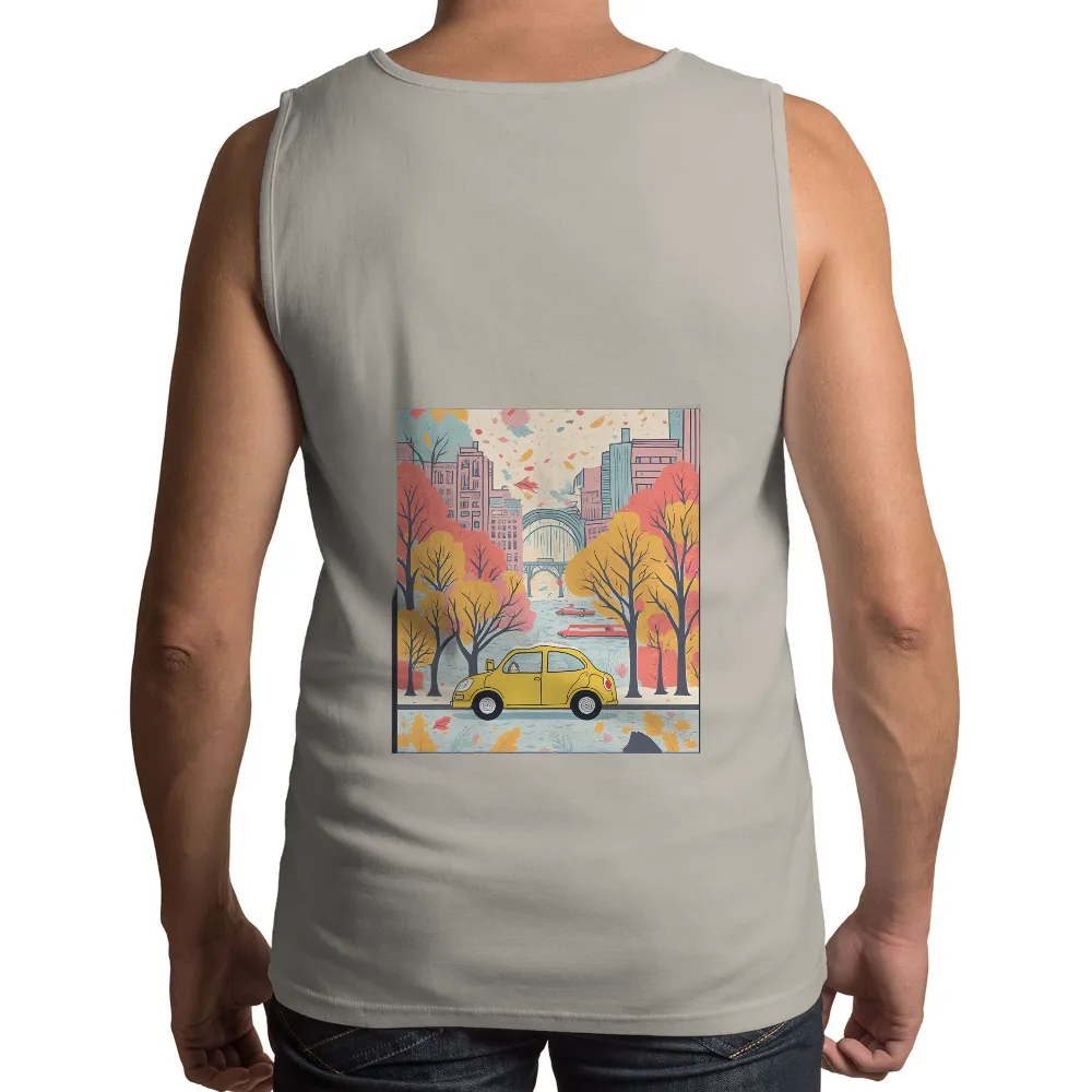 TShirt Design: Autumn Cityscape with Yellow Taxi|timberwolves city edition t shirt