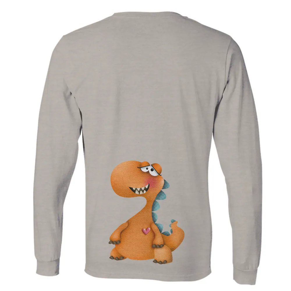 T-Shirt Printing: Quirky Dinosaur with Heart - Spread Love and Laughter|t shirt with rainbow heart