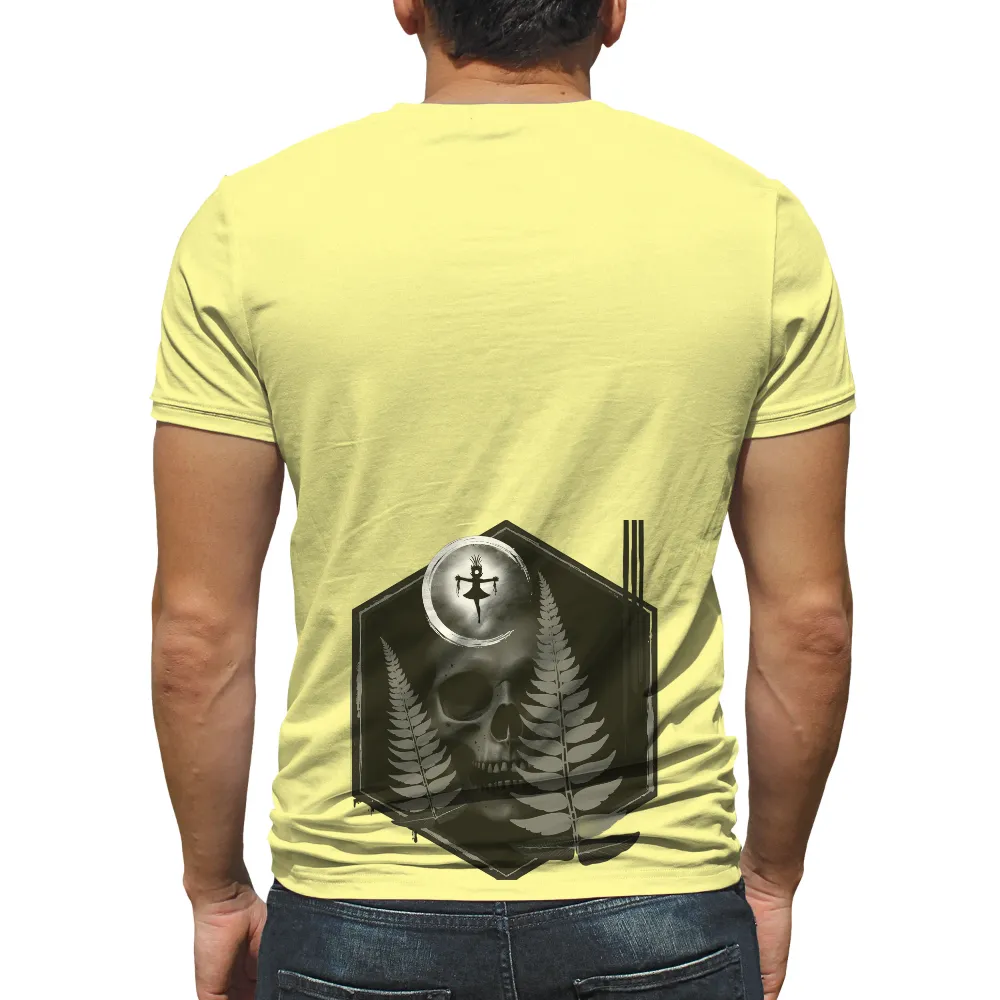 Custom T-Shirt Printing: Monochrome Skull and Dancing Figure - Artistic Design| Monochrome Design