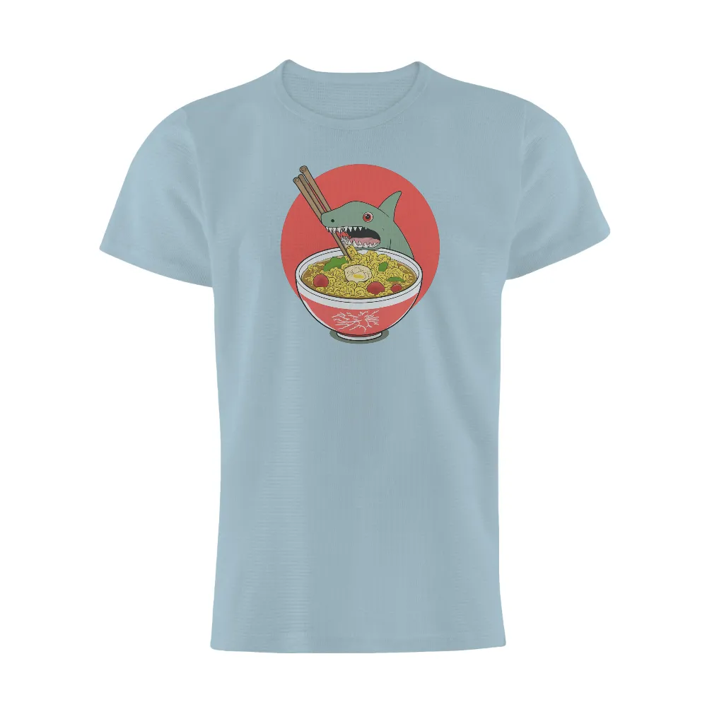 Tee Shirts Printed: Shark's Ramen Adventure|shark valentine shirt