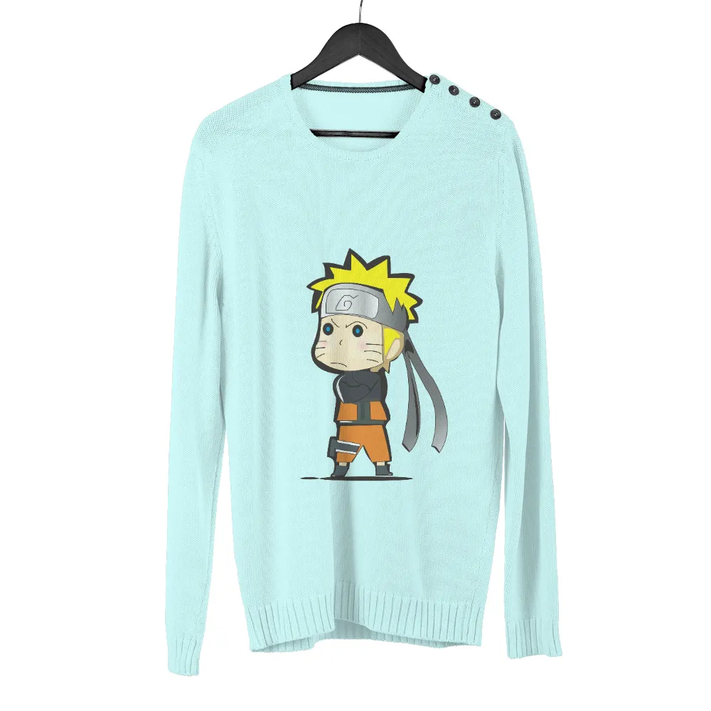 Tee Shirts Printed: Chibi Naruto - Determination and Spirit|roblox t shirt ninja black