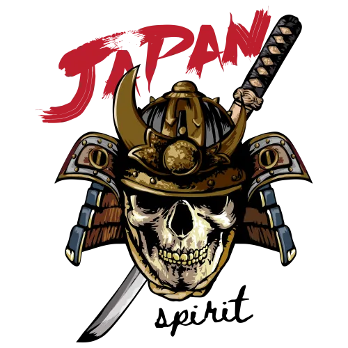 T-Shirts Design: Samurai Spirit with Golden Helmet and Crossed Swords