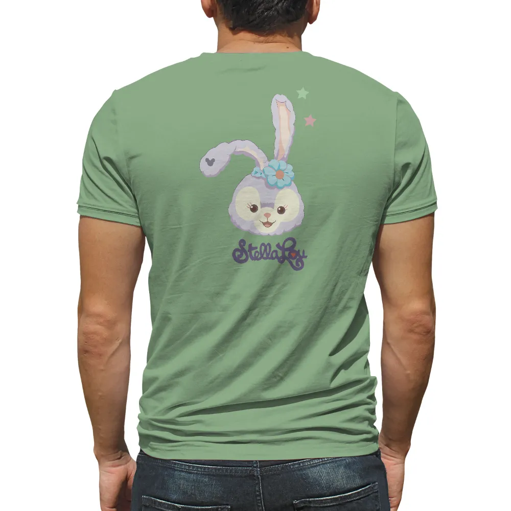 T-Shirt Printing: Stella the Whimsical Bunny - Joyful Adventures Under the Stars|cute fourth of july shirts for women