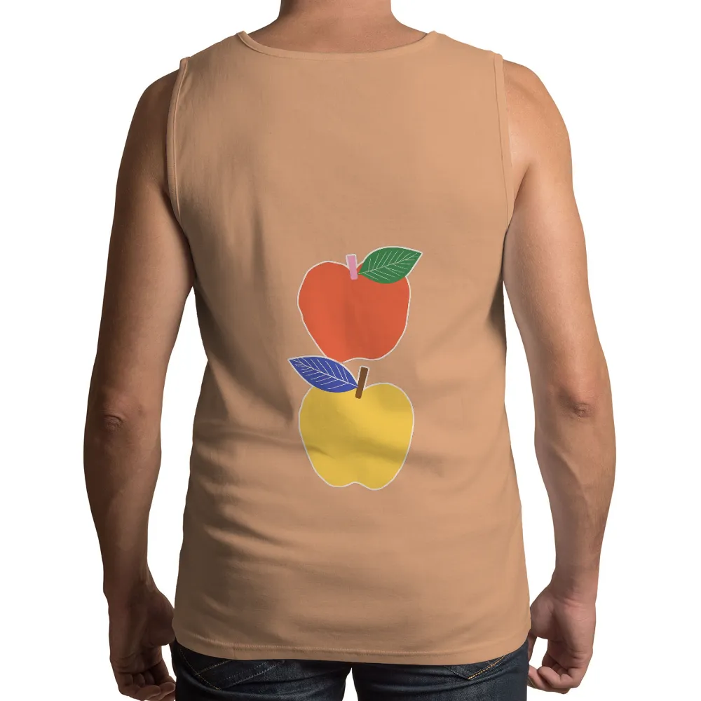 TShirt Design: Vibrant Apples - Balance and Harmony|men's art cotton colorful printed loose casual shirts