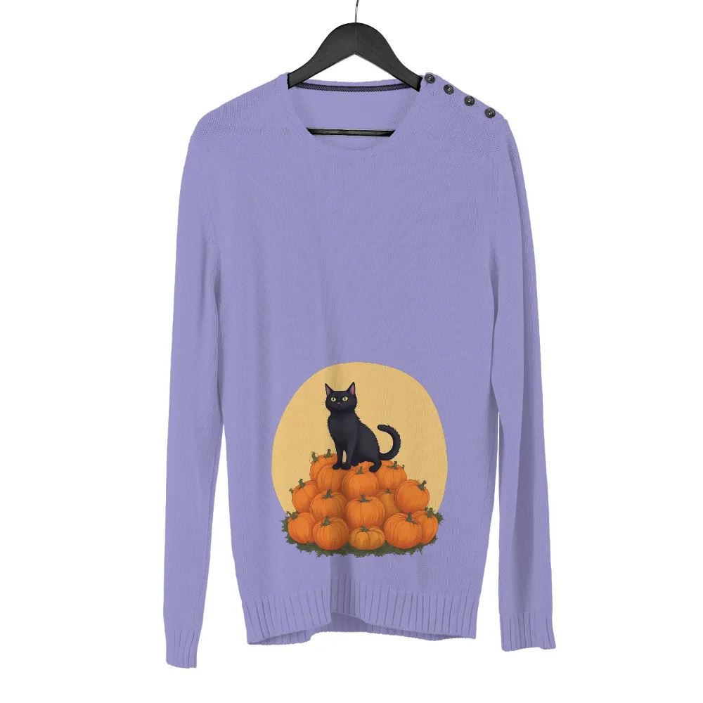 Tee Shirts Printed: Black Cat on Pumpkin Patch - Halloween Magic|bleach halloween shirts dollar tree