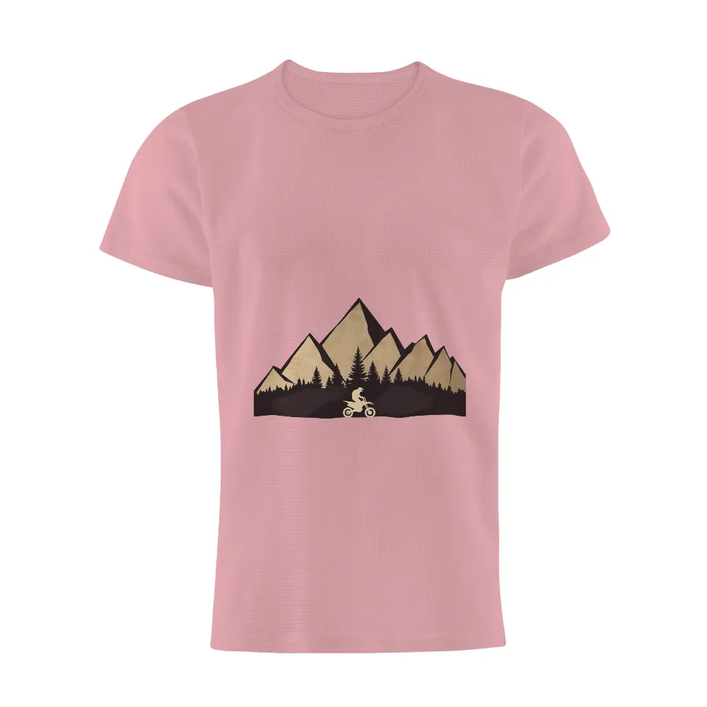 Shirts Graphic Tees: Adventure Awaits with Dirt Bike and Mountains|t shirt painting on nature