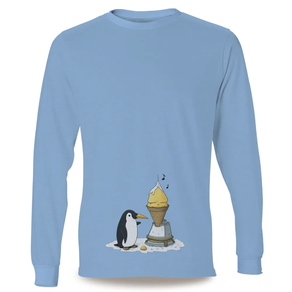 T-Shirts Pattern: Whimsical Penguin with Ice Cream Machine|music fest shirt animal crossing