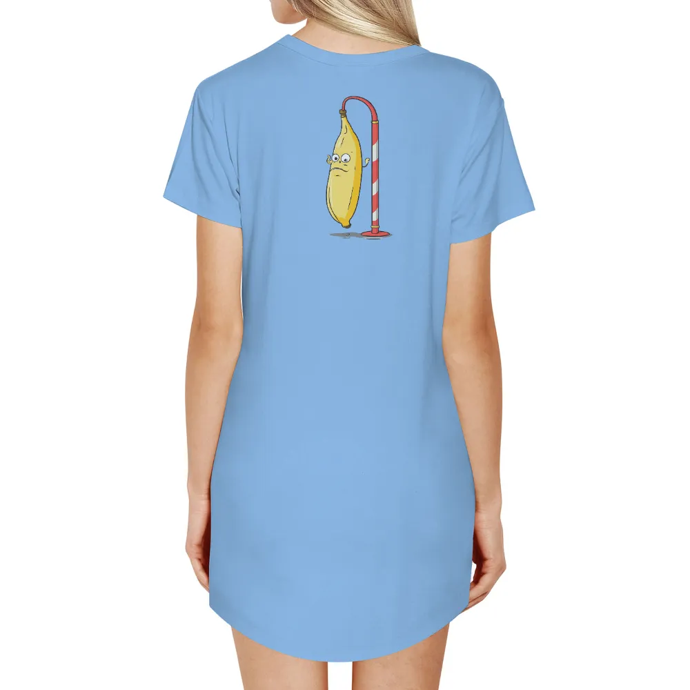 Custom T-Shirt Printing: Whimsical Banana Hanging on a Pole|banana republic premium pima cotton t shirt