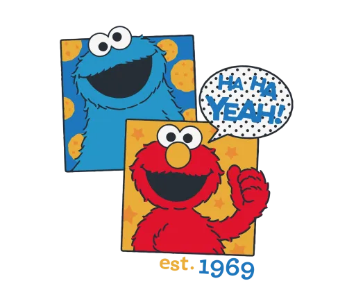 Shirts Graphic Tees: Sesame Street Laughter with Cookie Monster and Elmo