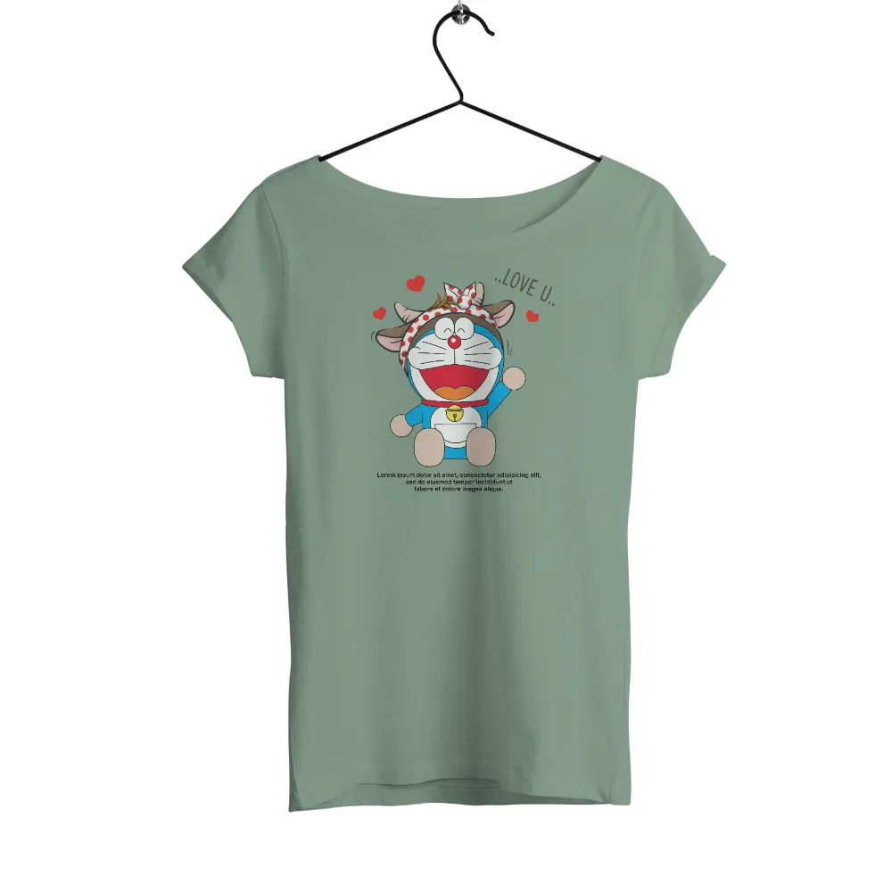 TShirt Design: Doraemon Love U - Express Your Affection with Joy|love for damar 3 shirt