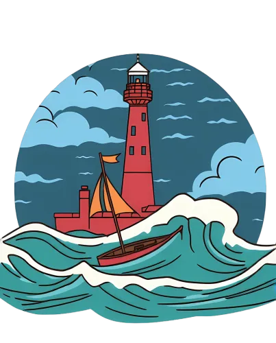 Shirts Graphic Tees | Sailor's Journey: Lighthouse & Waves