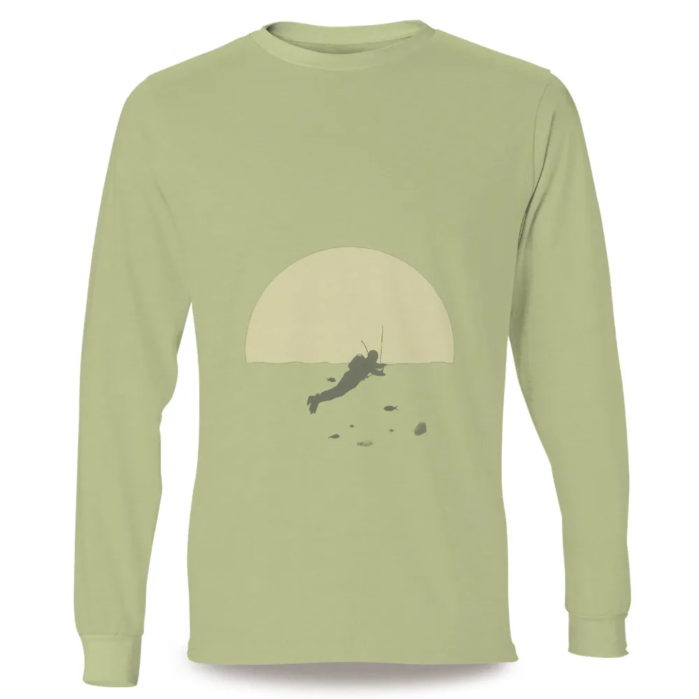 Graphic Tees: Diver's Moonlit Adventure|blue moon long sleeve t shirt