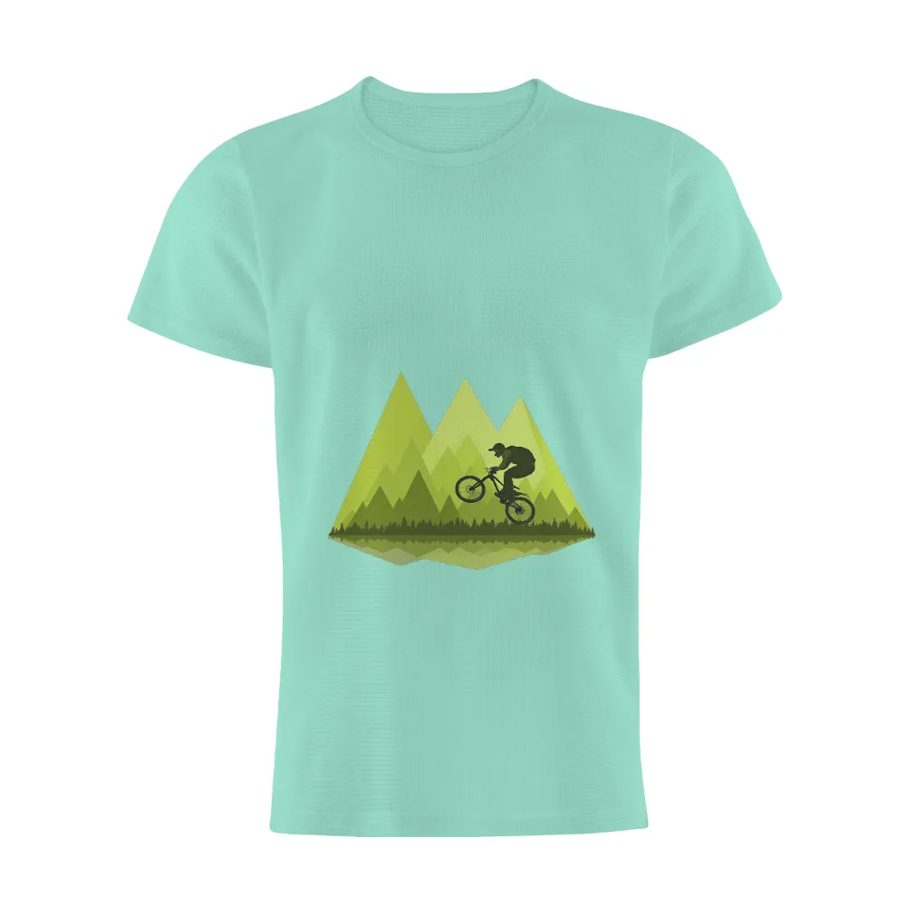 TShirt Design: Epic Mountain Biking Adventure|Silhouette of a cyclist