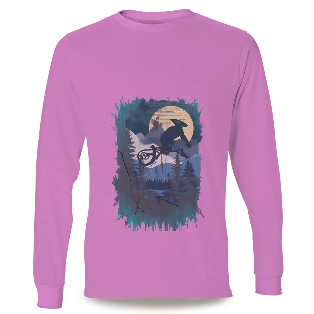 T-Shirts Custom: Night Cycling Adventure Under the Moon|cycling shirt splatoon