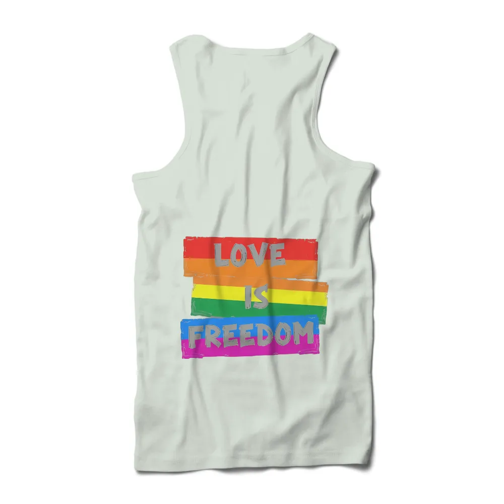 T-Shirts Pattern: Love Is Freedom - Rainbow Pride Design|rainbow vlone shirt