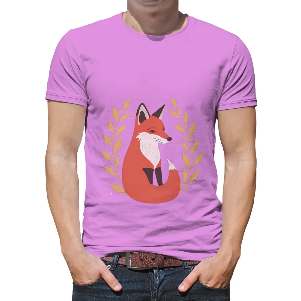 Custom Tee Shirts: Luna the Wise Fox in the Night|reign forest fronds camp shirt